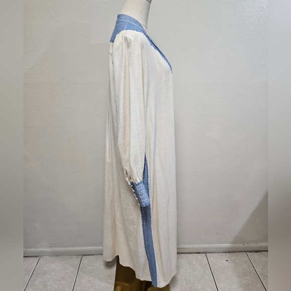 Mi Golondrina Beatriz Azul De Noel Caftan Maxi Dress Size Medium - Picture 7 of 12